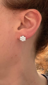 IGI certified white gold 1.95ct lab diamond earrings with push backs