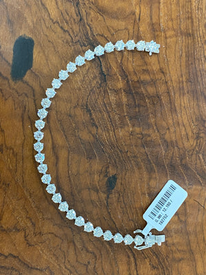 12.53 CT Lab 7 Inches 3 Prongs Tennis Bracelet