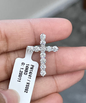 *Premade* 1.20 CT Lab Diamonds Cross Pendant