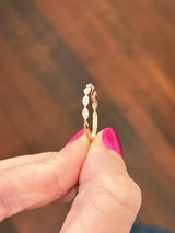 Rose gold 0.54ct marquise lab diamond band