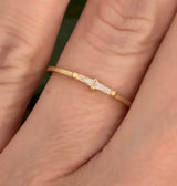 Yellow gold tapered baguette natural diamond band