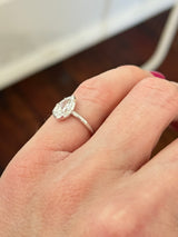 White gold 1ct pear shaped lab diamond ring
