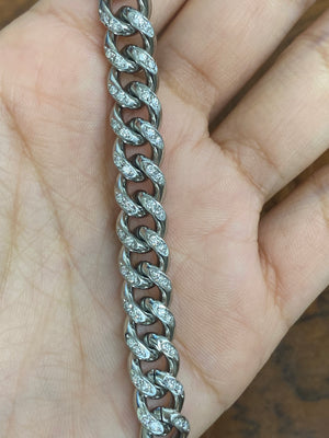 1.85 CT 8 INCHES STAINLESS STEEL CUBIN CHAIN