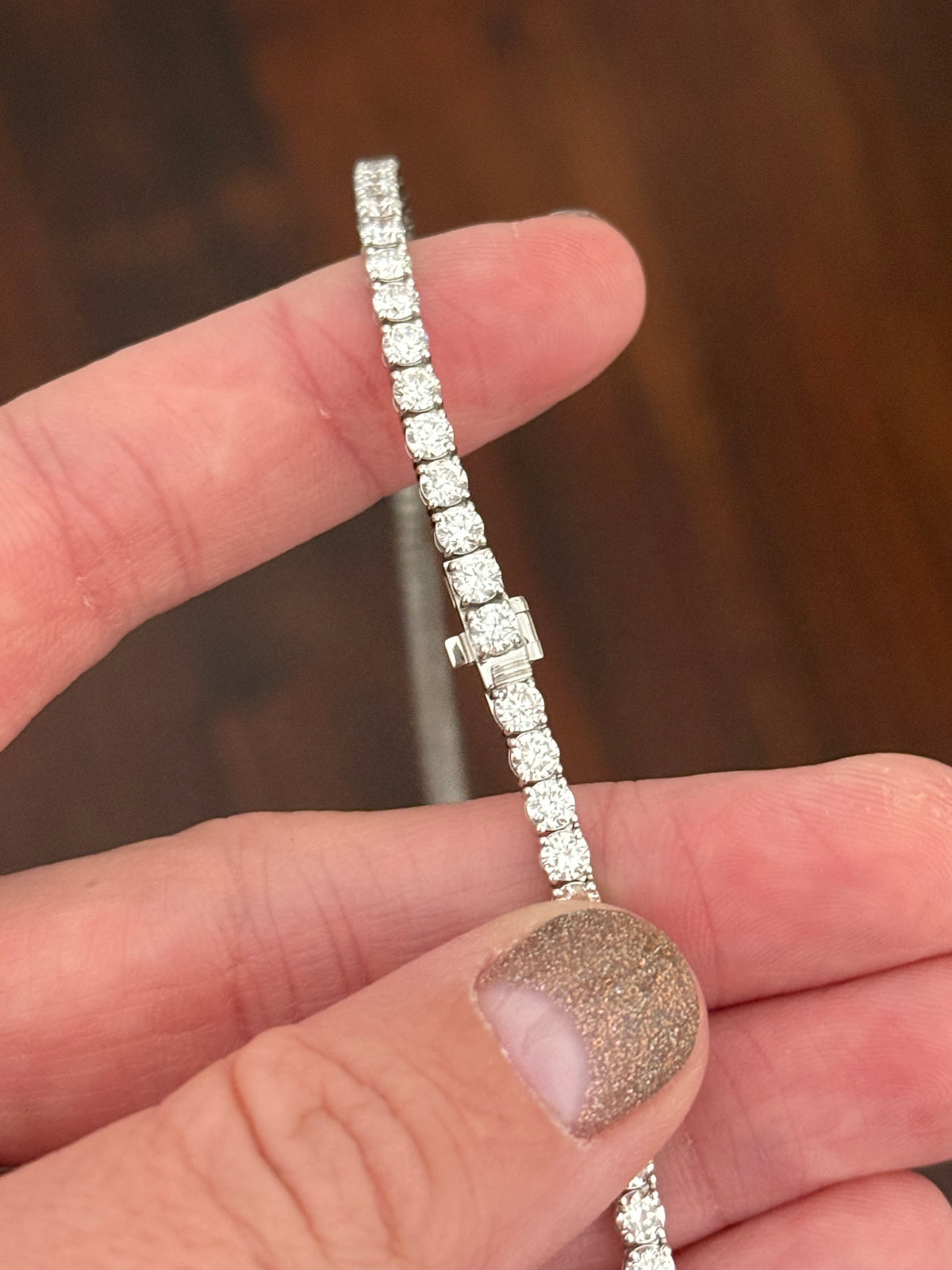 16.5” 4 prong white gold 15.52ct lab diamond tennis necklace