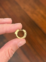 14.4mm yellow gold 2.01ct lab diamond hoop earrings
