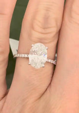 IGI certified oval lab diamond ring. Center stone is 2.31cts