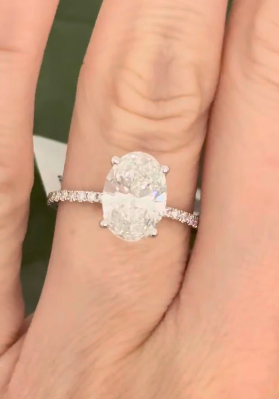 IGI certified oval lab diamond ring. Center stone is 2.31cts