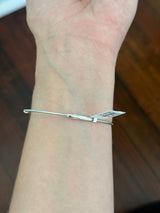 White gold natural diamond flex bracelet