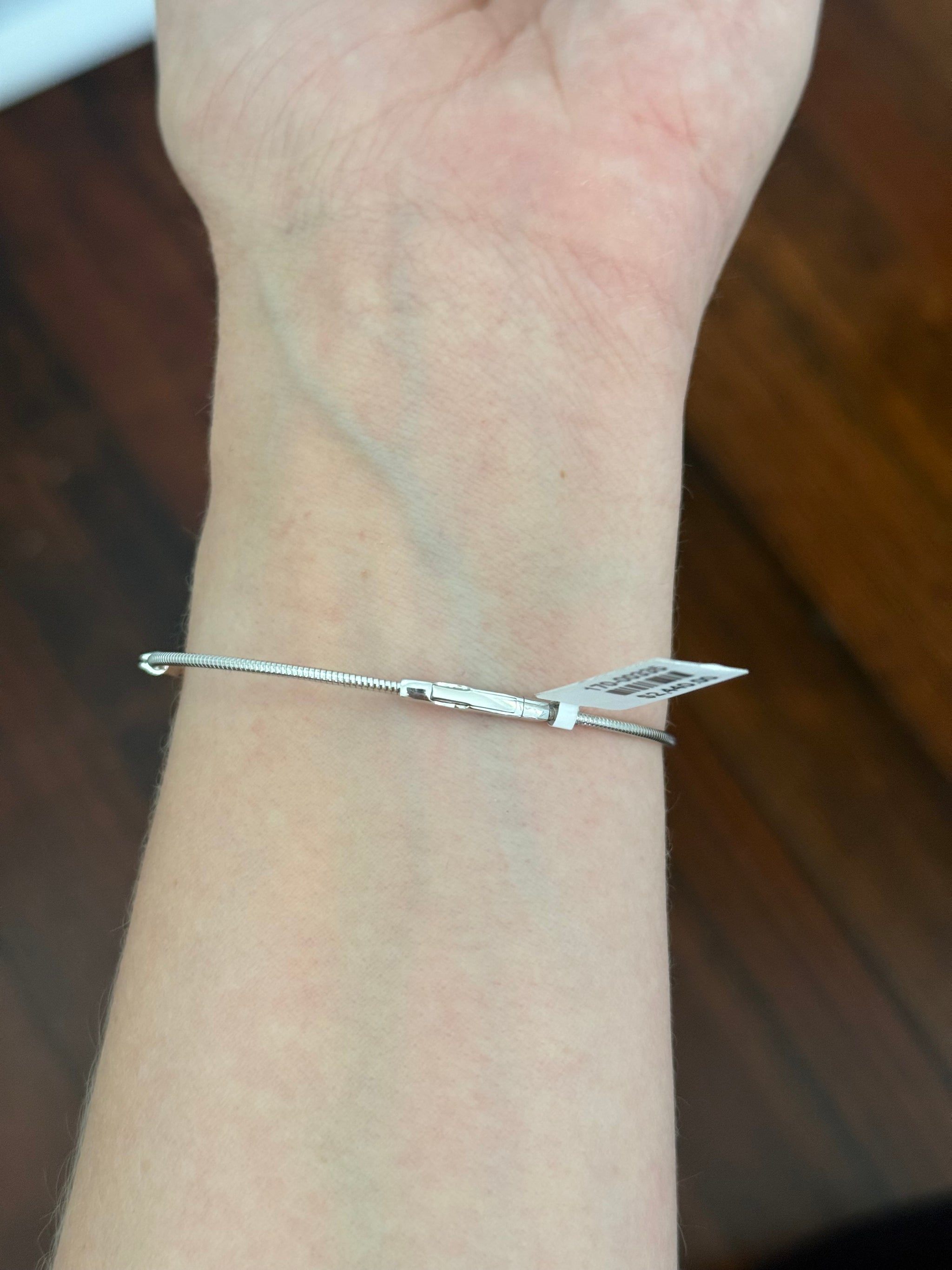 White gold natural diamond flex bracelet
