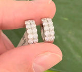 12.2mm white gold 0.91ct lab diamond hoop earrings