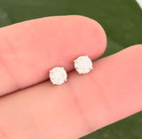 White gold 4 prong basket setting 0.55ct lab diamond stud earrings with screw backs
