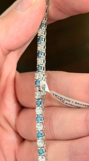 16.67 ct Blue and White Lab Diamonds Tennis Necklace