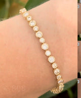 Yellow gold bezel set 5.1ct round natural diamond bracelet