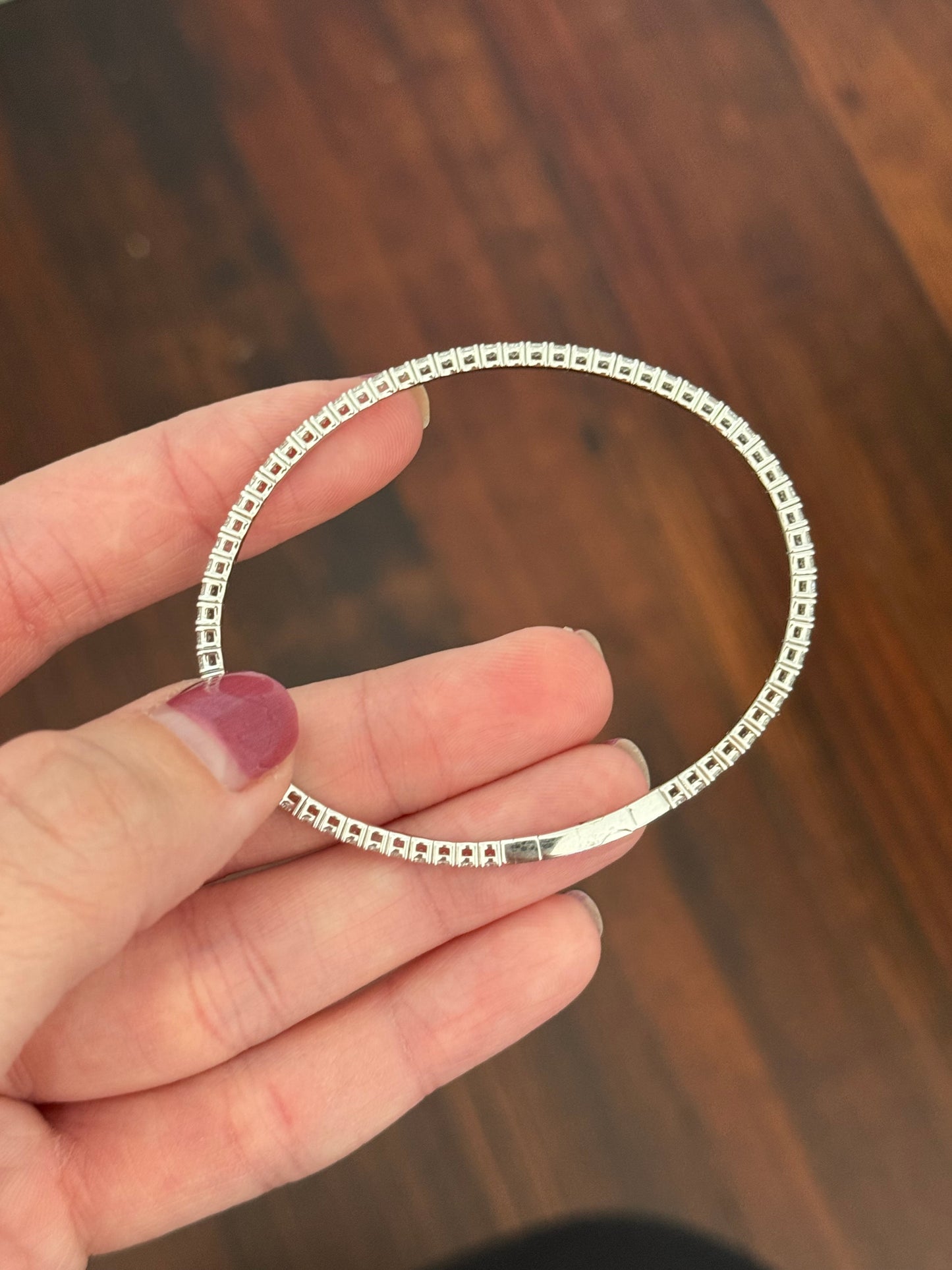 White gold 2.62ct lab diamond flex bracelet