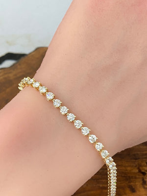 5.68 CT LAB 3 PRONGS YELLOW TENNIS BRACELET