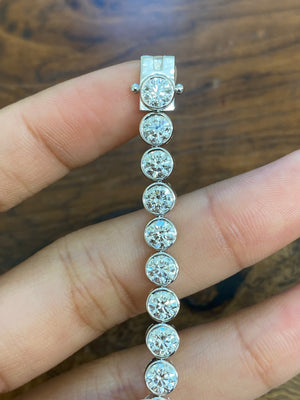 10.72 Ct Lab 7 inches bezel Tennis bracelet