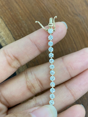 5.26 CT Lab 7 inches Yellow 3 Prongs Tennis Bracelet