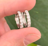 14.8mm white gold 0.77ct lab diamond hoop earrings