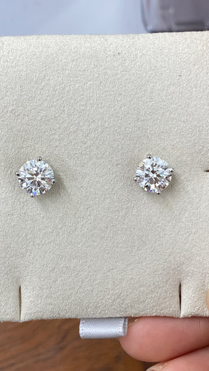 Certified 1.55 CT LAB ROUND STUDS