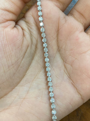 4.13 CT Lab 6.5 inches 3 Prongs Tennis Bracelet