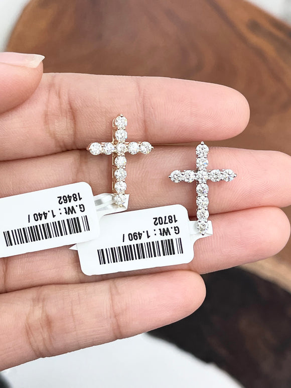 *Premade* 0.88 CT Lab Diamonds Cross Pendant