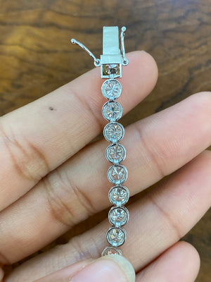 7.52 CT Lab 6.5 inches Bezel Tennis Bracelet