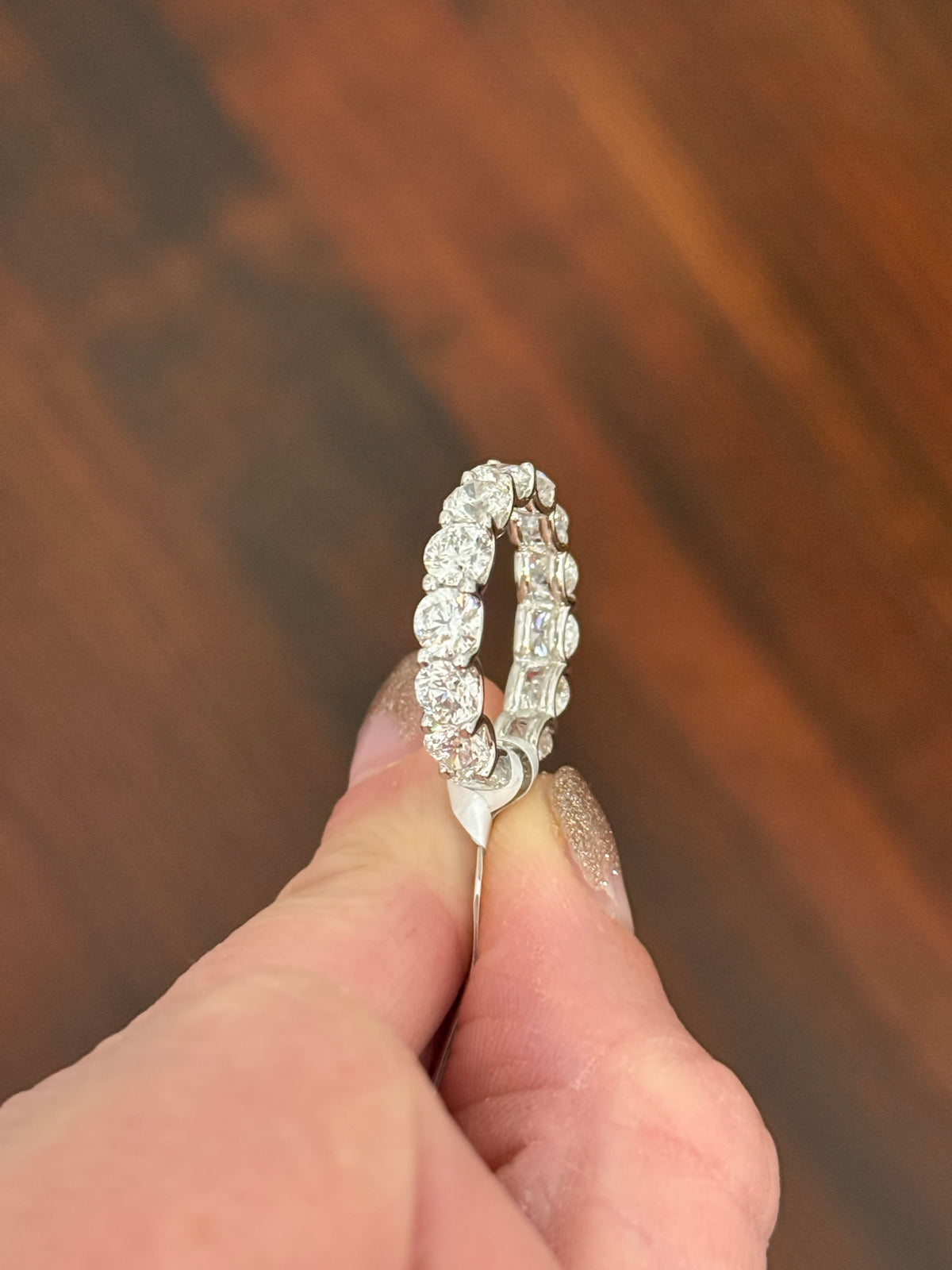 IGI certified size 6.25 white gold 5.18ct lab diamond eternity band