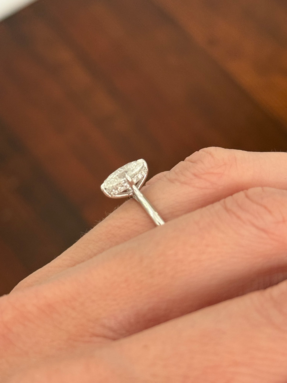 IGI certified oval lab diamond ring. Center stone is 2.03cts