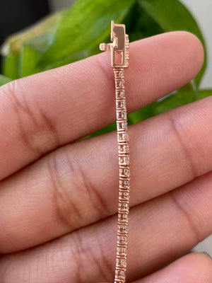 2.24 CT Lab 7 Inches Rose Tennis Bracelet