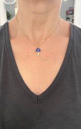 Yellow gold natural diamond mushroom pendants