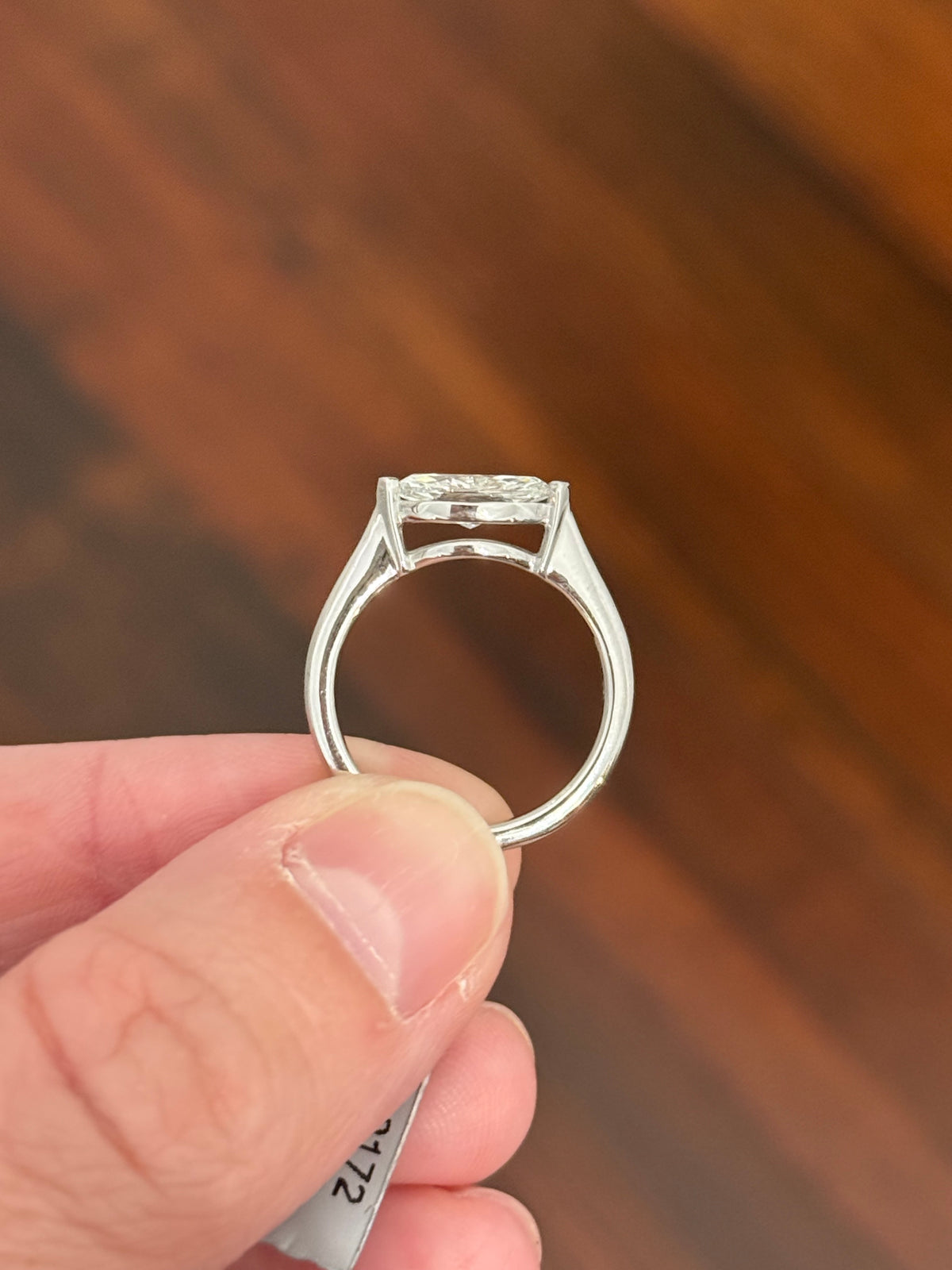 White gold east west set 1.17ct marquise lab diamond ring