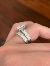White gold 2.11ct radiant lab diamond band