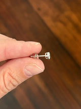White gold 4 prong basket setting 0.74ct lab diamond stud earrings with screw backs