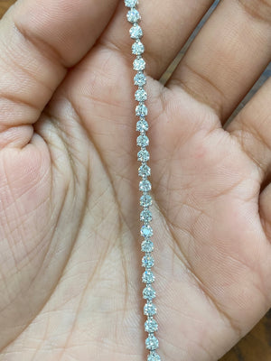4.13 CT Lab 6.5 inches 3 Prongs Tennis Bracelet