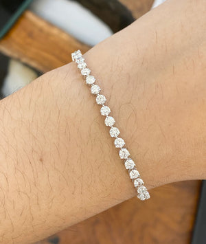 5.11 CT Lab 7.15 inches 3 Prongs Tennis Bracelet