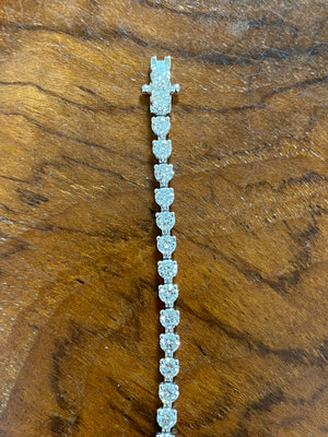 4.13 CT Lab 6.5 inches 3 Prongs Tennis Bracelet