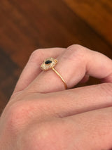 Rose gold white and black diamond cat ring
