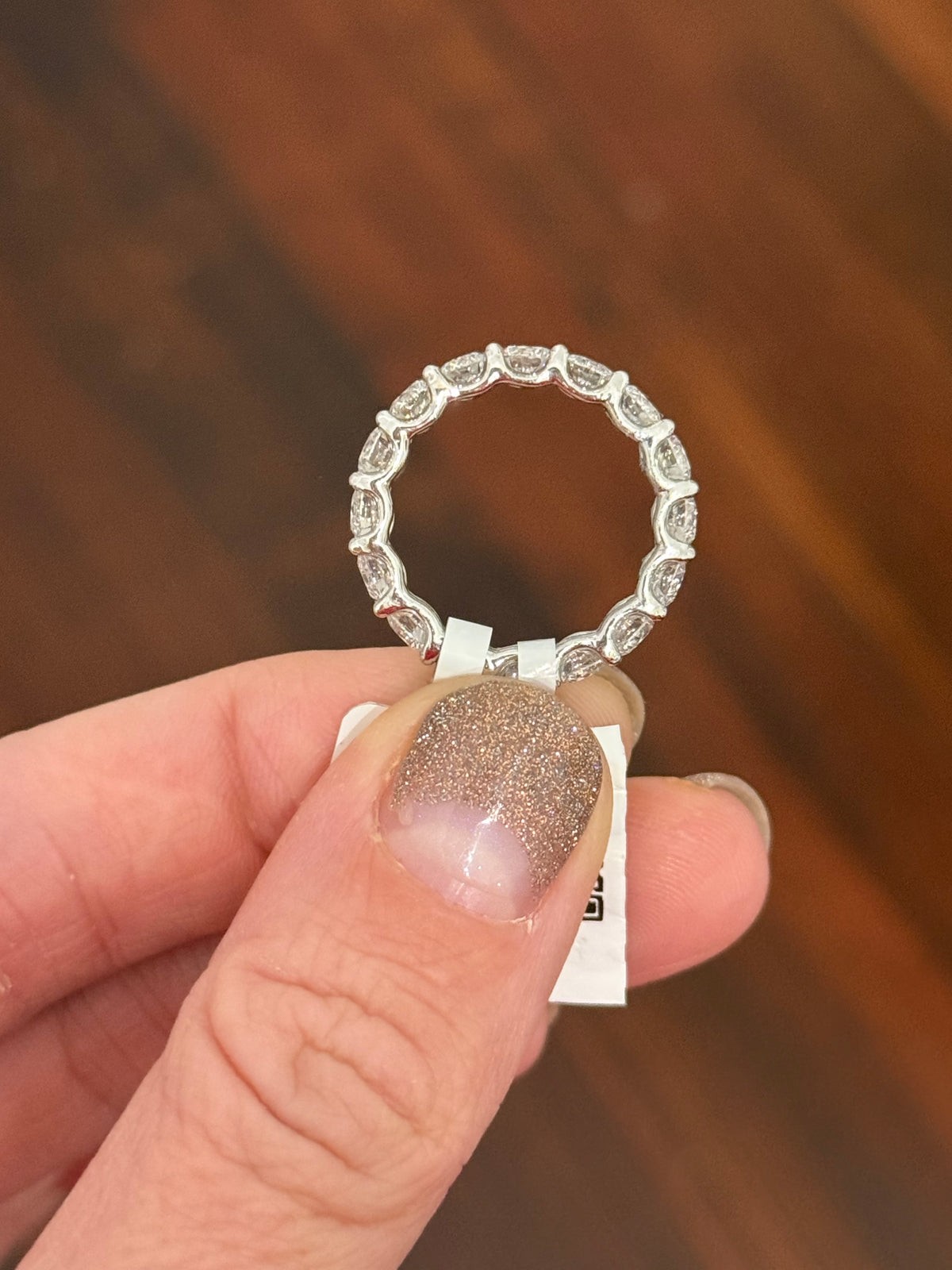 IGI certified white gold 4.13ct lab diamond eternity band