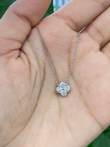 0.50 cttw Round Lab Diamond White or Yellow Clover Pendant