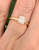 IGI certified cushion cut lab diamond ring. Center stone is 1.4cts