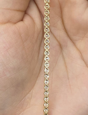 4 CT Lab 6.5inches Yellow Gold Tennis Bracelet