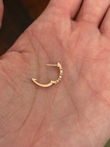 Rose gold 0.25ct marquise lab diamond oval hoop earrings