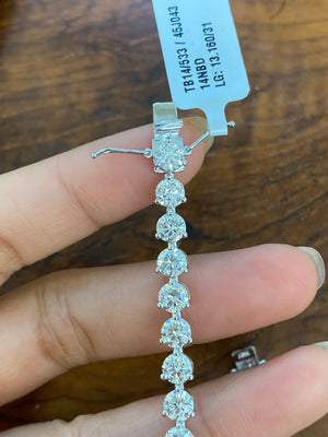 13.16 CT Lab 7.15 inches 3 Prongs Tennis Bracelet