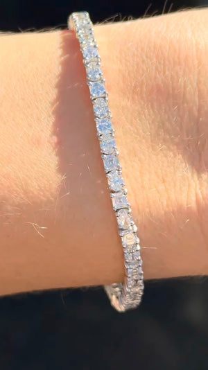 7.27 ct Asscher and Oval Lab Diamond Tennis Bracelet