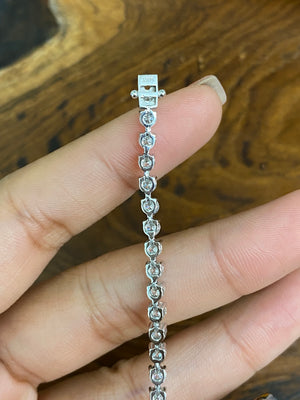 5.80 CT Lab 7.25 inches 3 Prongs Tennis Bracelet