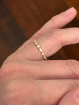 Yellow gold bezel set marquise and round lab diamond band