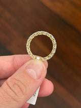 Yellow gold 3.01ct heart shaped lab diamond eternity band