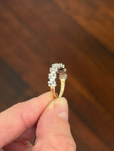 Yellow and white gold baguette and round lab diamond band