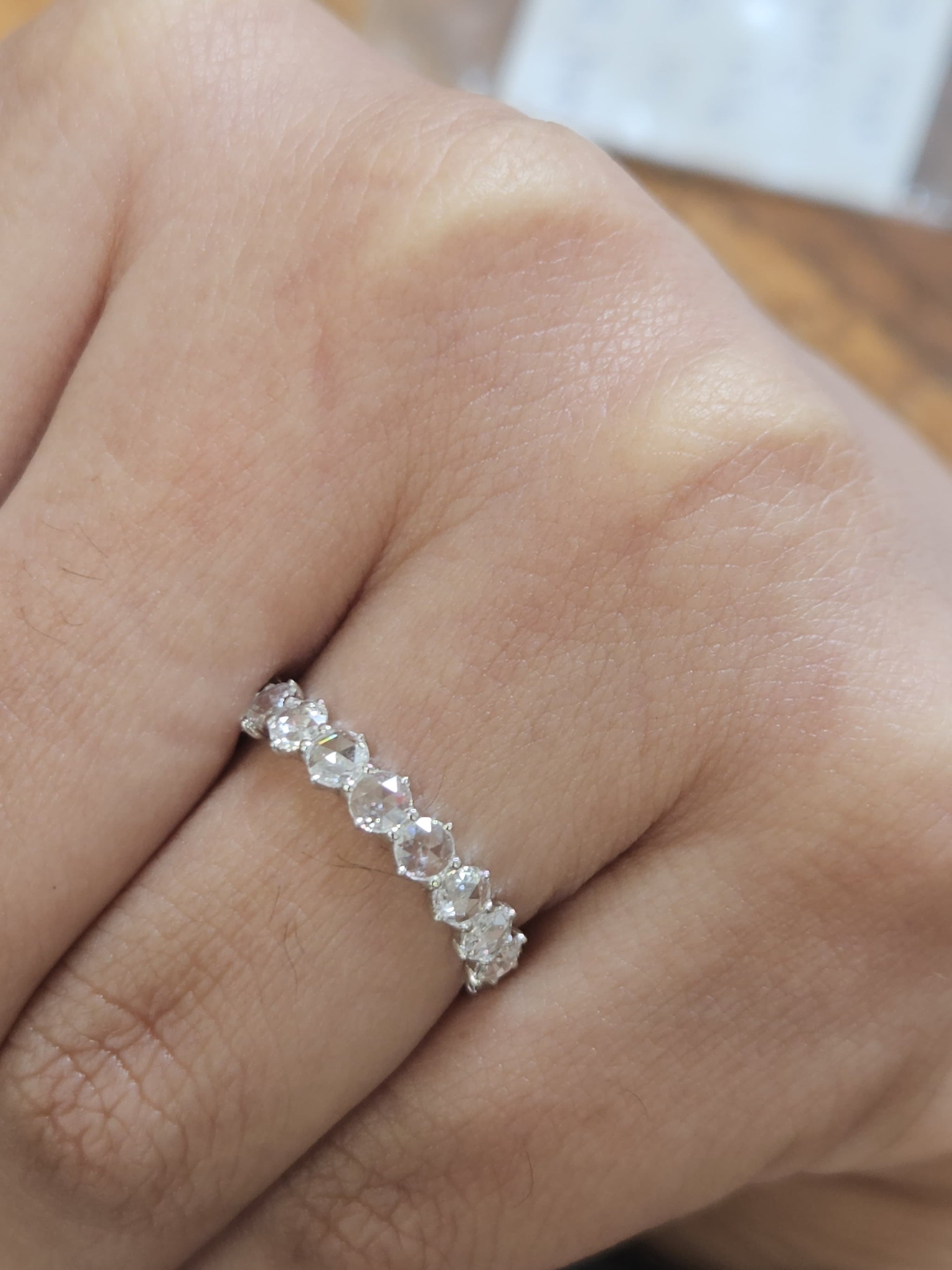 1 ct Natural Rose Cut Diamond Eternity Band