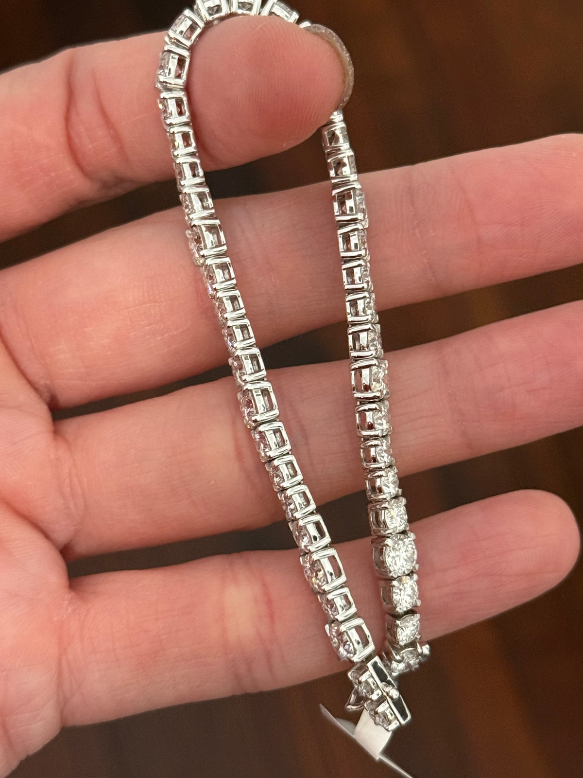 White gold 8.76ct lab diamond bracelet